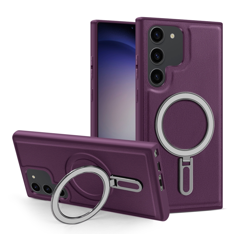 

For Samsung Galaxy S23 5G MagSafe Magnetic Holder Phone Case(Purple)