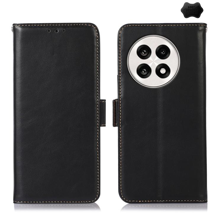 

For OnePlus Ace 5 Pro / Ace 5 Magnetic Crazy Horse Texture Genuine Leather RFID Phone Case(Black)