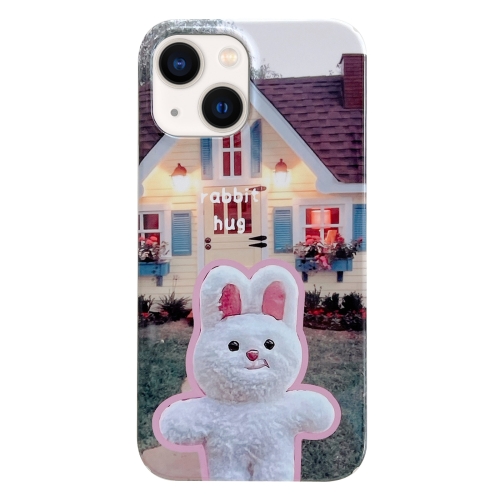 

For iPhone 14 Painted Pattern PC Phone Case(Bunny Hug)