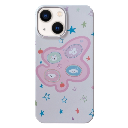 

For iPhone 14 Painted Pattern PC Phone Case(Starry Dogs)