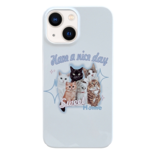

For iPhone 14 Painted Pattern PC Phone Case(SWEET Cats)