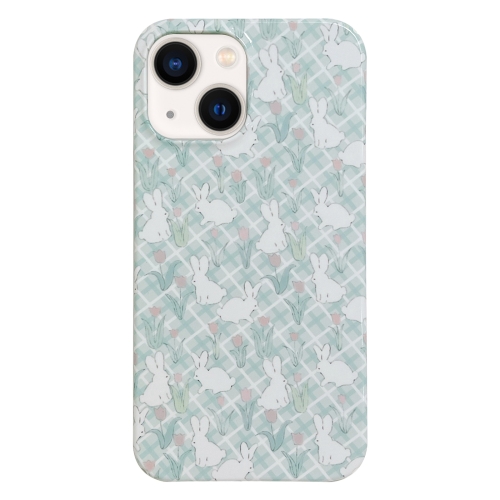 

For iPhone 14 Painted Pattern PC Phone Case(Tulip Bunny)