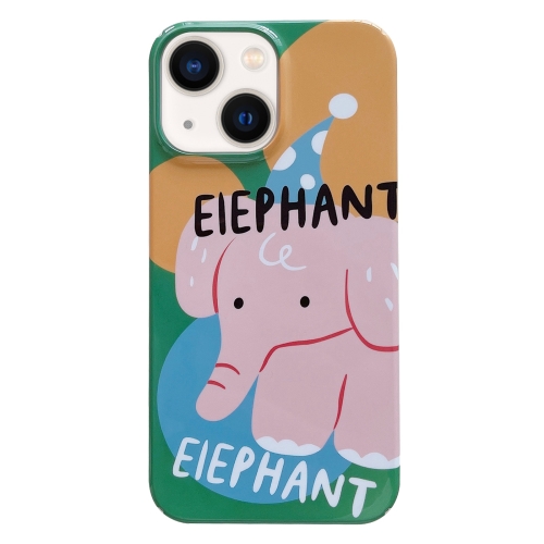 

For iPhone 14 Painted Pattern PC Phone Case(Elephant)