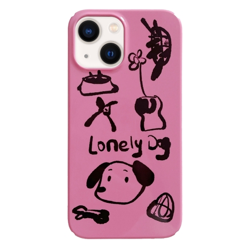 

For iPhone 14 Painted Pattern PC Phone Case(Lonely Dog)