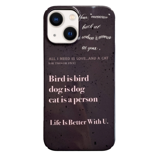 

For iPhone 14 Painted Pattern PC Phone Case(Alphabet Black)