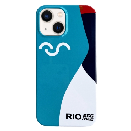 

For iPhone 14 Painted Pattern PC Phone Case(Contrasting Blue)