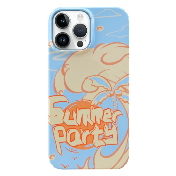 

For iPhone 14 Pro Painted Pattern PC Phone Case(Summer Party)
