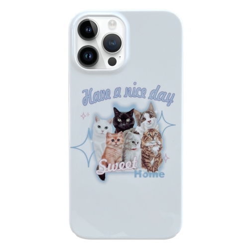 

For iPhone 14 Pro Painted Pattern PC Phone Case(SWEET Cats)