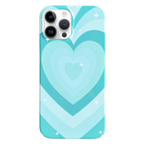 For iPhone 14 Pro Painted Pattern PC Phone Case(Green Love) for iphone 15 pro max astronaut pattern pc phone case green space panda