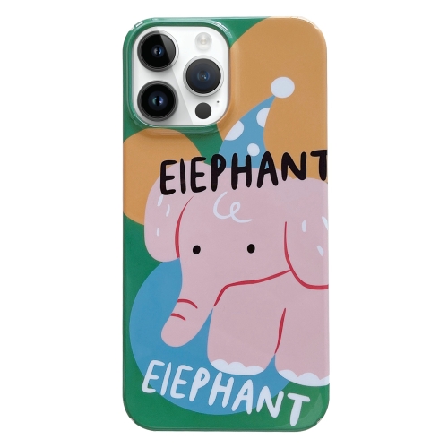 

For iPhone 14 Pro Painted Pattern PC Phone Case(Elephant)