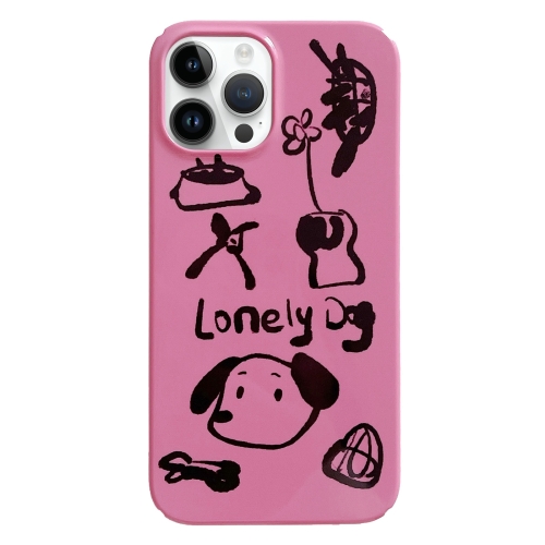 

For iPhone 14 Pro Max Painted Pattern PC Phone Case(Lonely Dog)