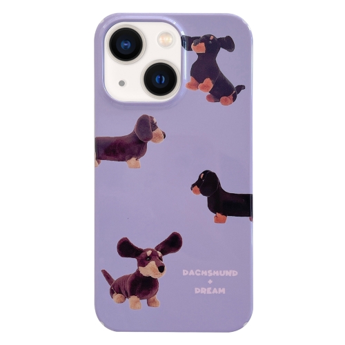 

For iPhone 14 Plus Painted Pattern PC Phone Case(Dachshund Dog)