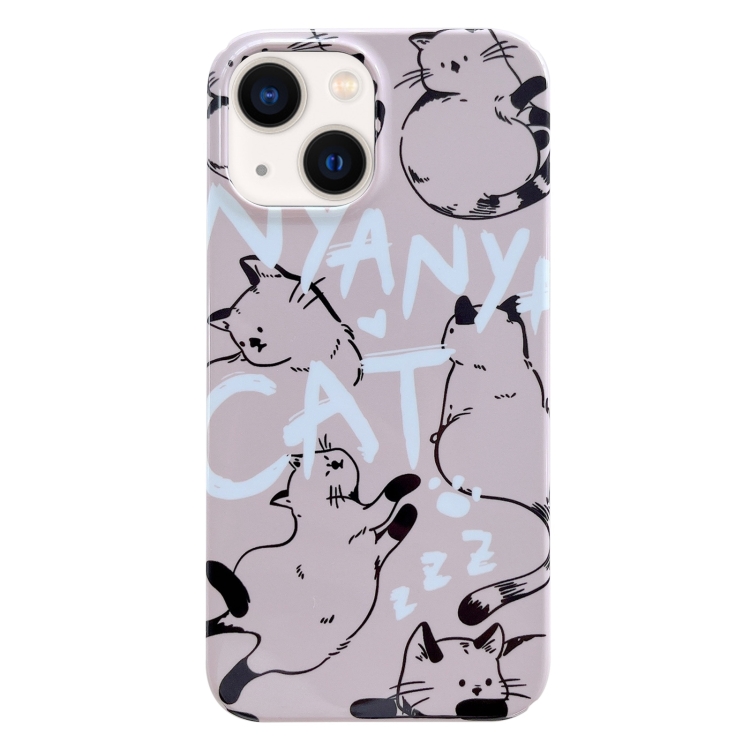 

For iPhone 14 Plus Painted Pattern PC Phone Case(CATs)