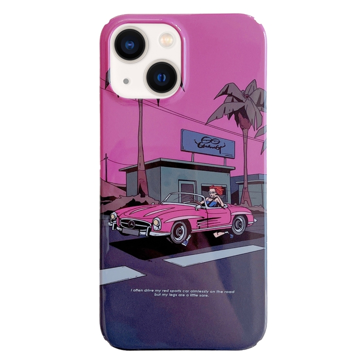 

For iPhone 14 Plus Painted Pattern PC Phone Case(Sweet Cool Girl)