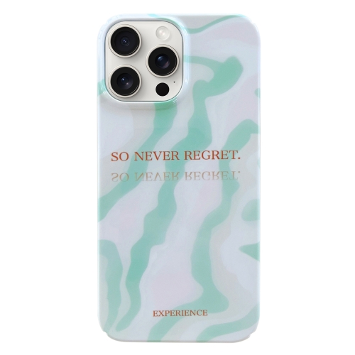 For iPhone 15 Pro Max Painted Pattern PC Phone Case(Matcha Green) for iphone 14 pro max 3d love pattern phone case green