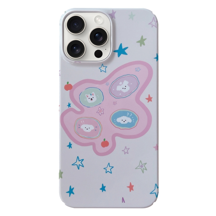 

For iPhone 15 Pro Painted Pattern PC Phone Case(Starry Dogs)
