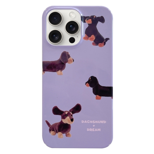 

For iPhone 15 Pro Painted Pattern PC Phone Case(Dachshund Dog)