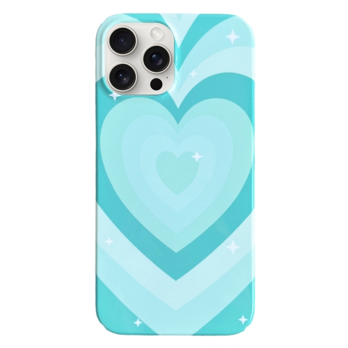 

For iPhone 15 Pro Painted Pattern PC Phone Case(Green Love)