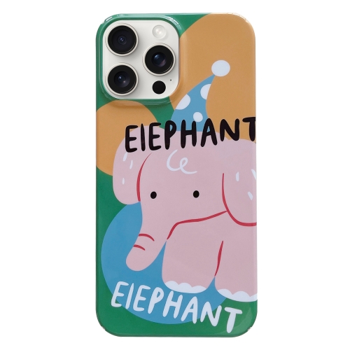 

For iPhone 15 Pro Painted Pattern PC Phone Case(Elephant)