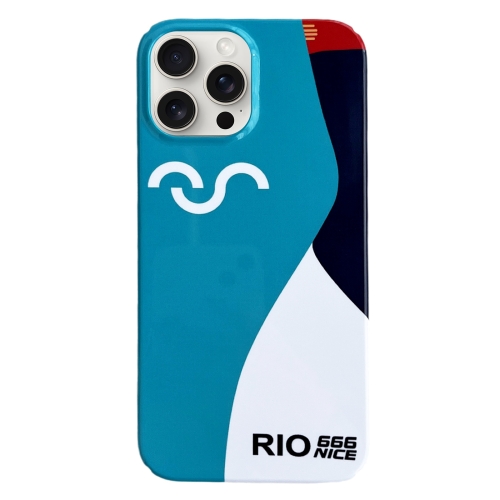 

For iPhone 15 Pro Painted Pattern PC Phone Case(Contrasting Blue)