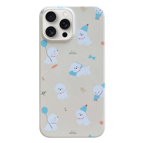 

For iPhone 15 Pro Painted Pattern PC Phone Case(Milk Yellow Dog)