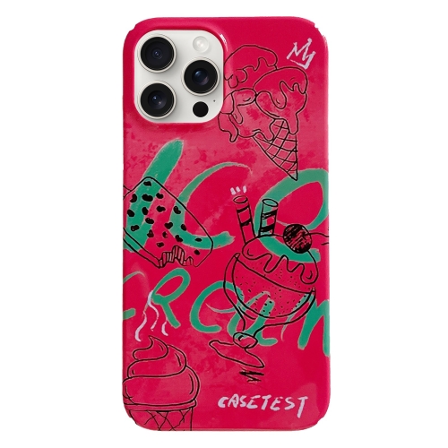 

For iPhone 15 Pro Painted Pattern PC Phone Case(Ice Cream Cone)