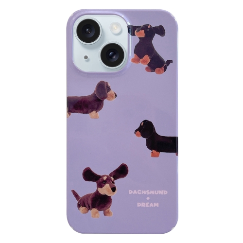 

For iPhone 15 Painted Pattern PC Phone Case(Dachshund Dog)