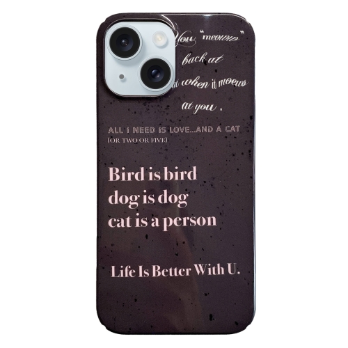 

For iPhone 15 Painted Pattern PC Phone Case(Alphabet Black)