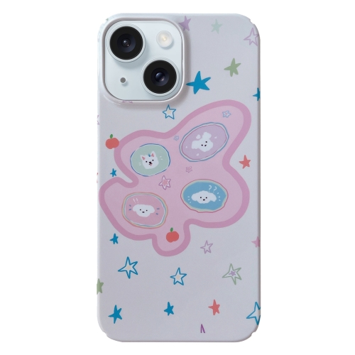 

For iPhone 15 Plus Painted Pattern PC Phone Case(Starry Dogs)