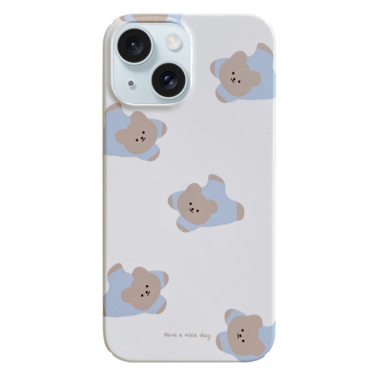 

For iPhone 15 Plus Painted Pattern PC Phone Case(Papa Bear)