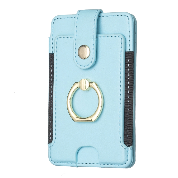 

BFK03 Metal Ring Card Bag Mobile Phone Back Sticker(Blue)