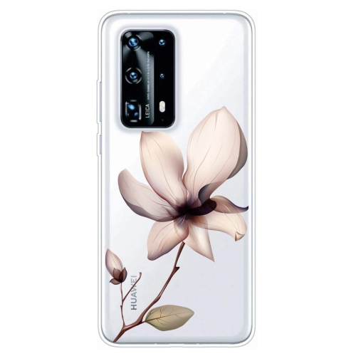 For Huawei P40 Pro+ Coloured Drawing Pattern Highly Transparent TPU Protective Case(Lotus)