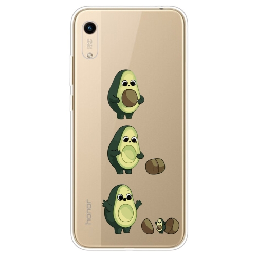 For Huawei Y5 (2019) Coloured Drawing Pattern Highly Transparent TPU Protective Case(Avocado)