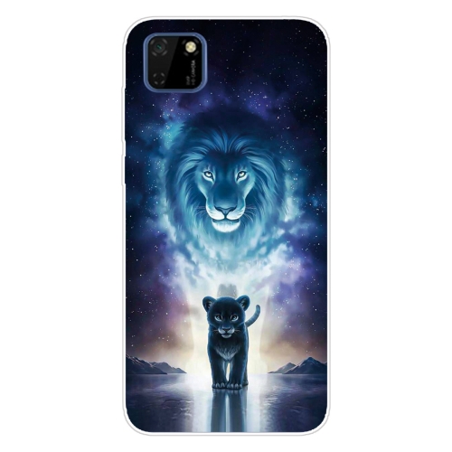 For Huawei Y5p (2020) Coloured Drawing Pattern Highly Transparent TPU Protective Case(Lion)