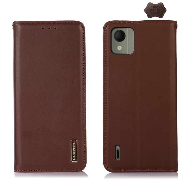 

For Nokia C110 KHAZNEH Nappa Top Layer Cowhide Leather Phone Case(Brown)