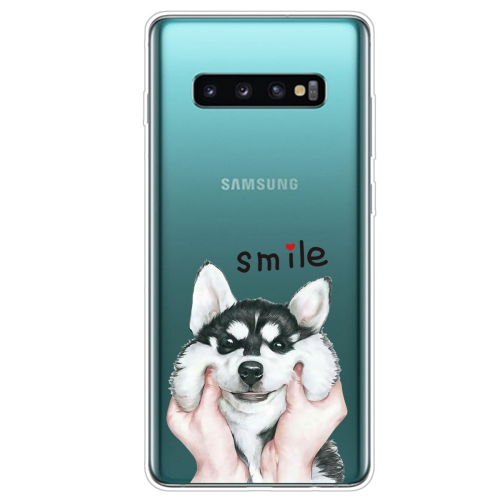 For Samsung Galaxy S10 5G Coloured Drawing Pattern Highly Transparent TPU Protective Case(Pinch Dog)