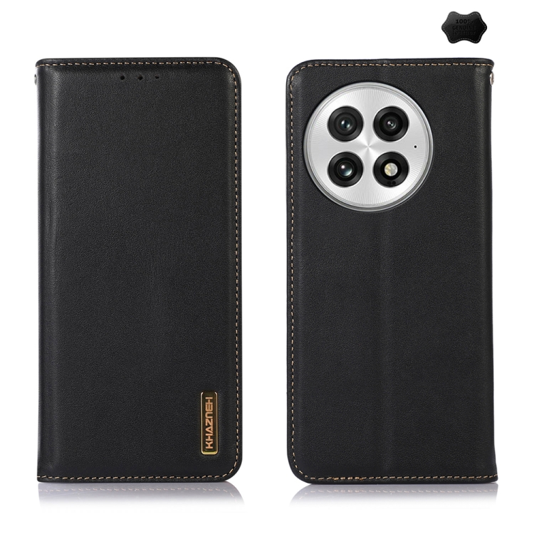 

For OnePlus Nord 13 KHAZNEH Nappa Top Layer Cowhide Leather Phone Case(Black)