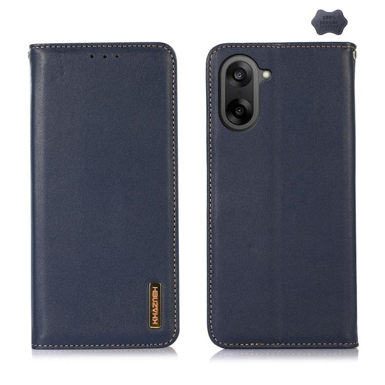 

For OnePlus Nord CE5 / Ace 5 Racing KHAZNEH Nappa Top Layer Cowhide Leather Phone Case(Blue)