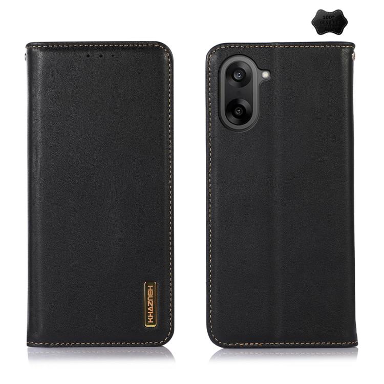 

For OnePlus Nord CE5 / Ace 5 Racing KHAZNEH Nappa Top Layer Cowhide Leather Phone Case(Black)