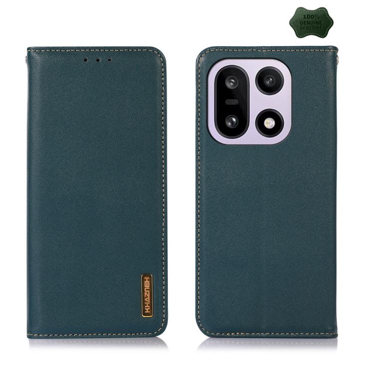 

For OnePlus 15 KHAZNEH Nappa Top Layer Cowhide Leather Phone Case(Green)