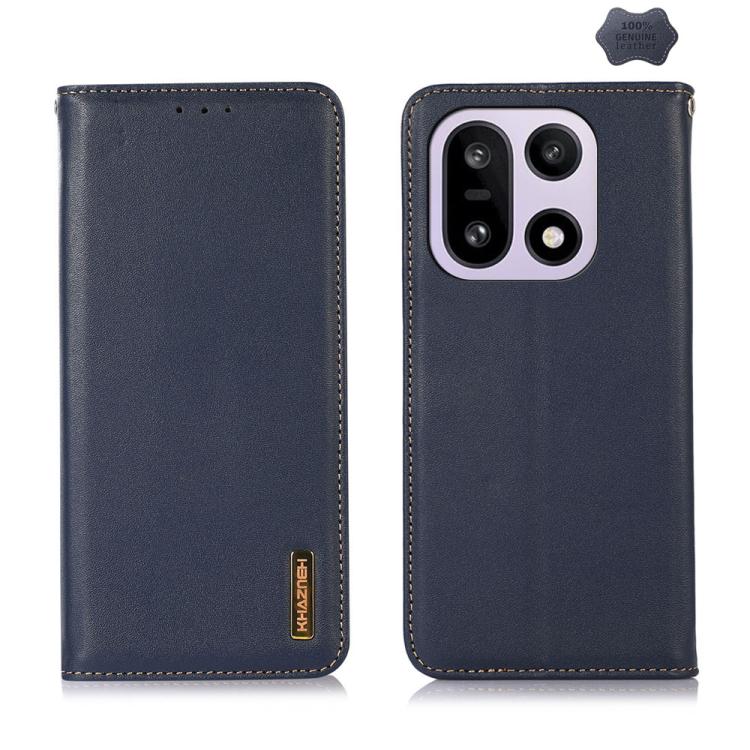 

For OnePlus 15 KHAZNEH Nappa Top Layer Cowhide Leather Phone Case(Blue)