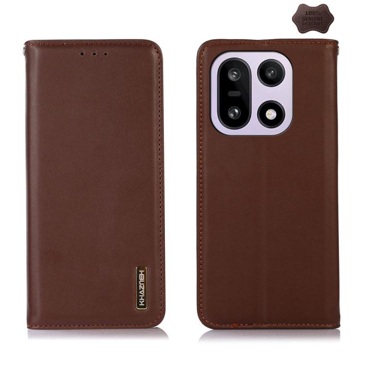 

For OnePlus 15 KHAZNEH Nappa Top Layer Cowhide Leather Phone Case(Brown)
