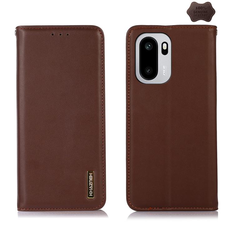 

For OnePlus 15R/Ace 6 5G/Ace 6T 5G KHAZNEH Nappa Top Layer Cowhide Leather Phone Case(Brown)
