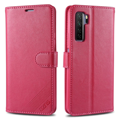For Huawei Nova 7 SE AZNS Sheepskin Texture Horizontal Flip Leather Case with Holder & Card Slots & Wallet(Red)