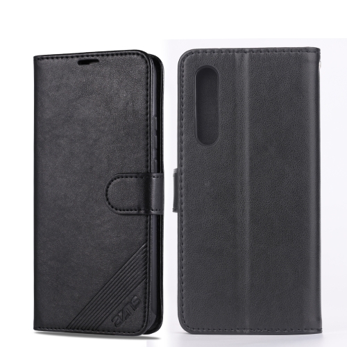 For Huawei P30 AZNS Sheepskin Texture Horizontal Flip Leather Case with Holder & Card Slots & Wallet(Black)