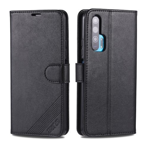 For Huawei Honor 20 Pro AZNS Sheepskin Texture Horizontal Flip Leather Case with Holder & Card Slots & Wallet(Black)