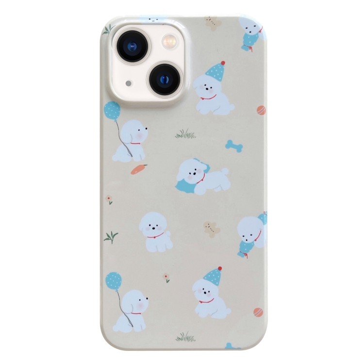 

For iPhone 13 Painted Pattern PC Phone Case(Milk Yellow Dog)