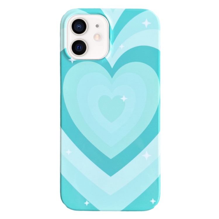 

For iPhone 12 Painted Pattern PC Phone Case(Green Love)