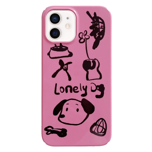 

For iPhone 12 Painted Pattern PC Phone Case(Lonely Dog)