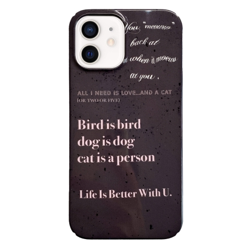 

For iPhone 12 Painted Pattern PC Phone Case(Alphabet Black)